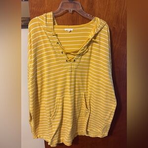 Maurices Yellow Striped Hoodie